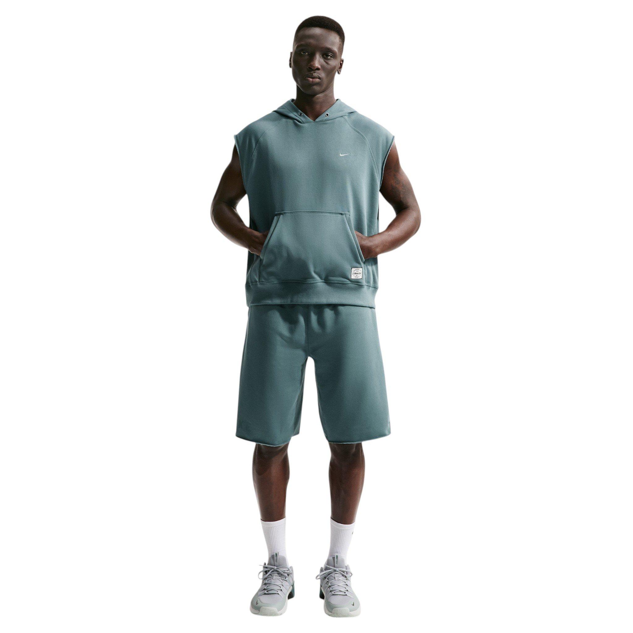 Nike Men's N.A.C. Dri-FIT Fleece Sleeveless Training Hoodie - Grey - GREY